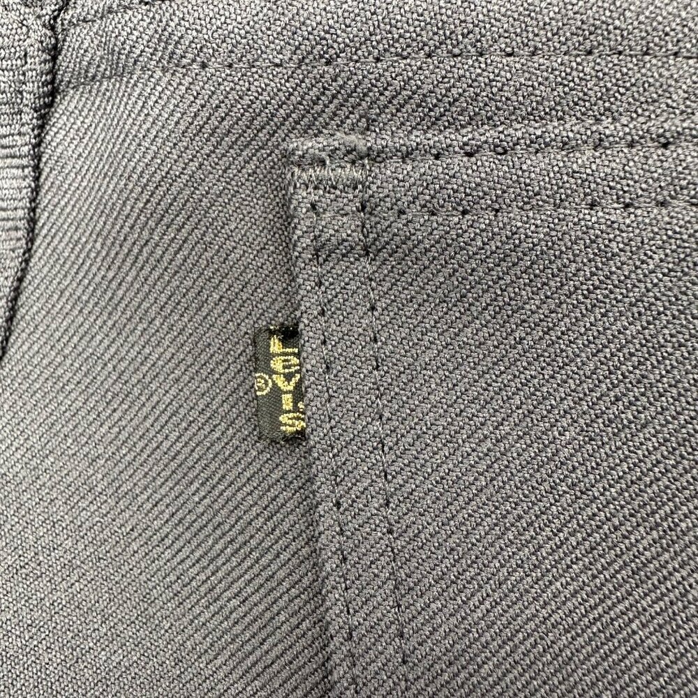 Vintage Levis Mens Polyester Pants Gray Retro Western 1960s Hemmed 36 x 32 READ - Picture 10 of 10